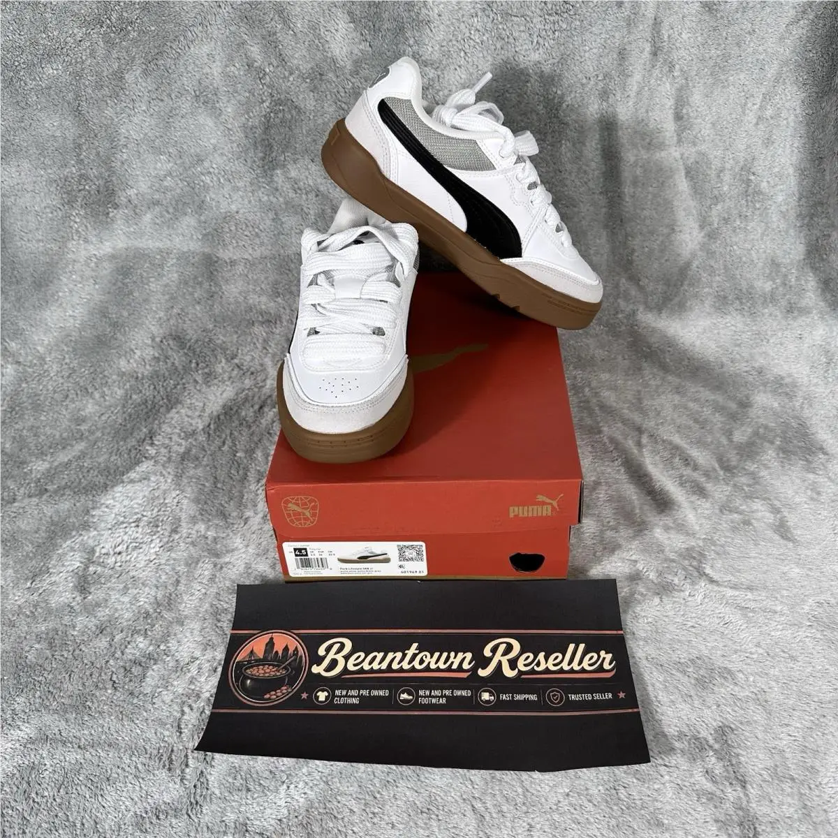 Youth Size 4.5 Park Lifestyle SK8 Big Kids White Black Gray Gum 401949-01 by Puma