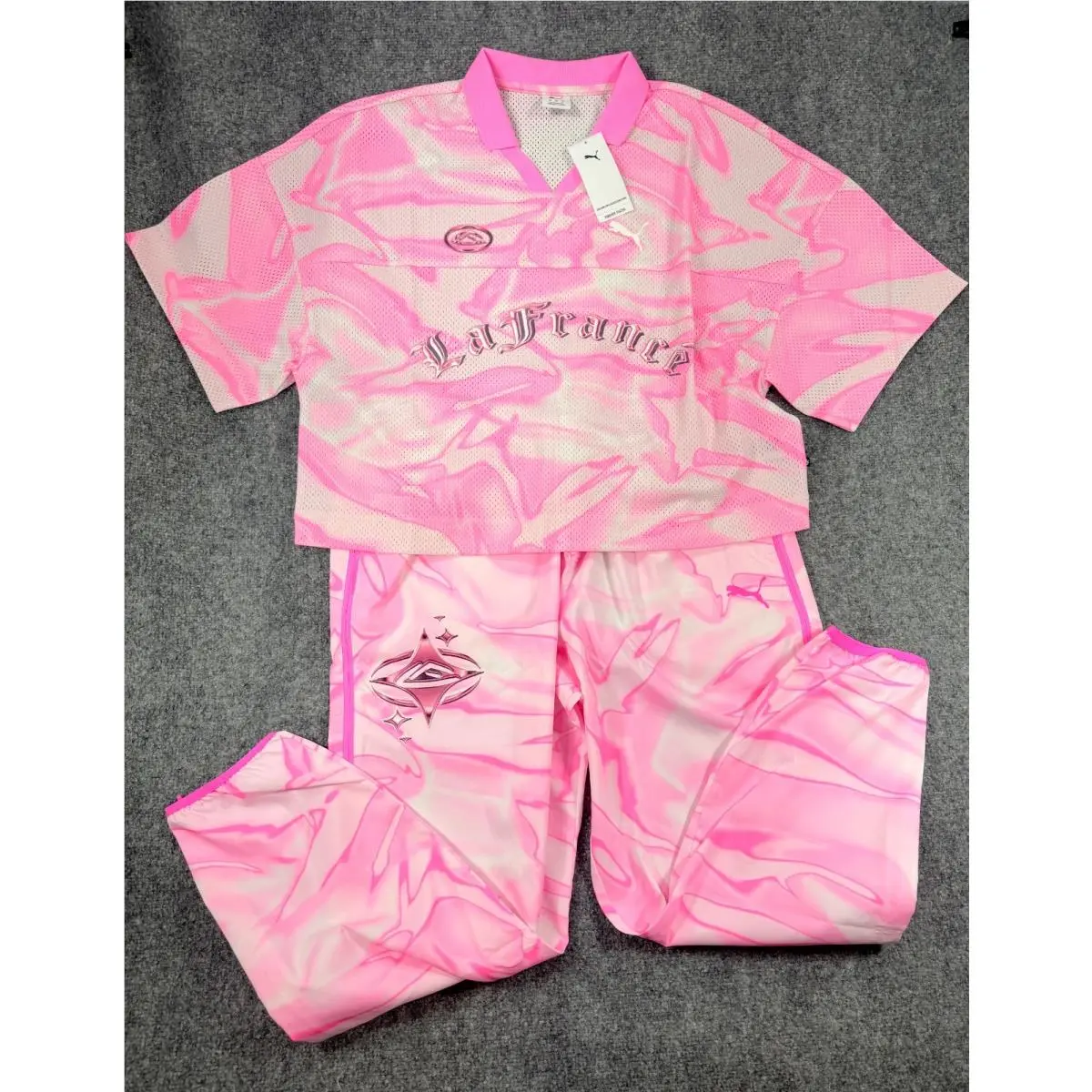Puma x Lafrance Pink Heem Mesh Jersey Pants Tracksuit Set Melo Lamelo Ball XL