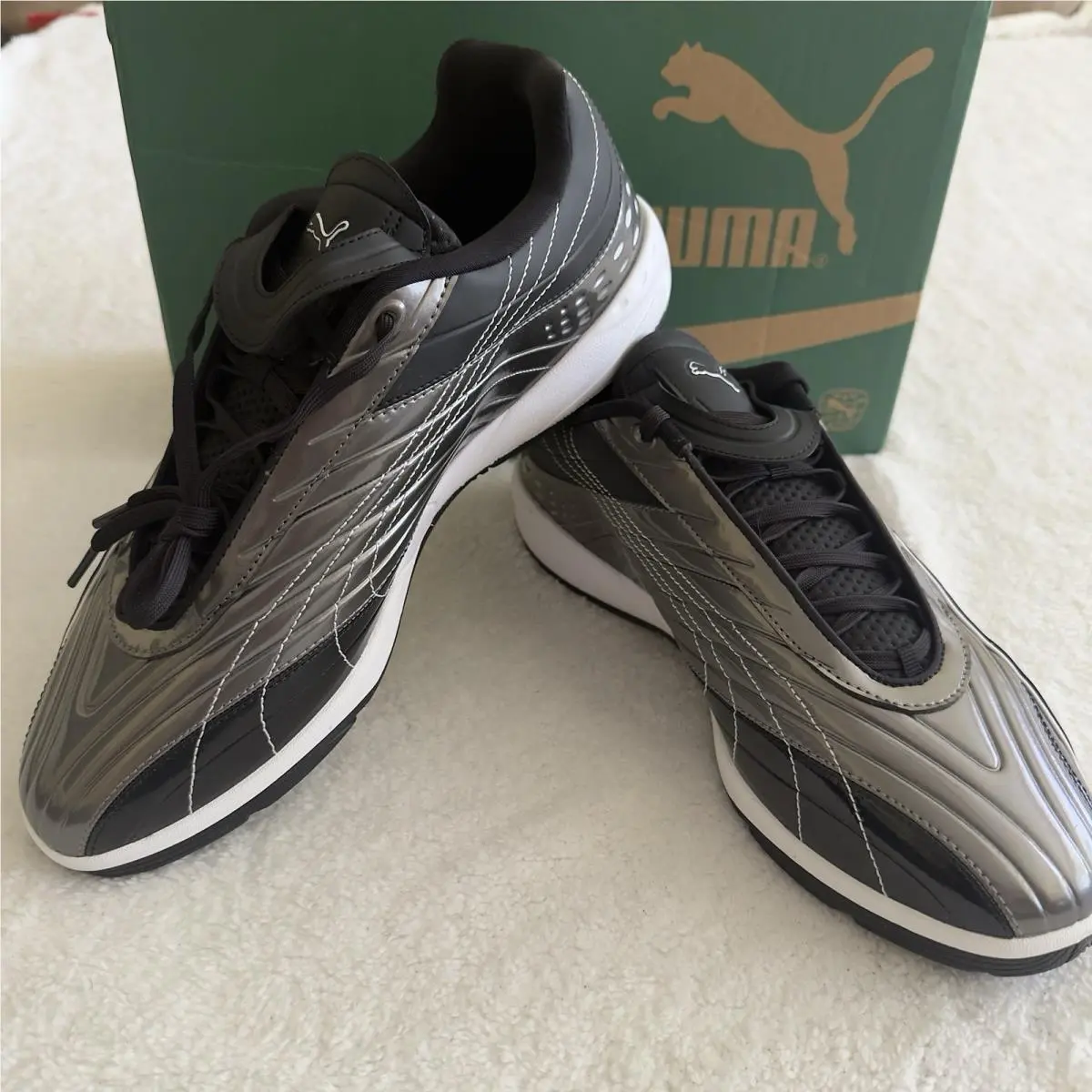 V-S2 Goalgetter Low-top Men`s SZ 12 Aged Silver Black Sneaker 40328203 by Puma
