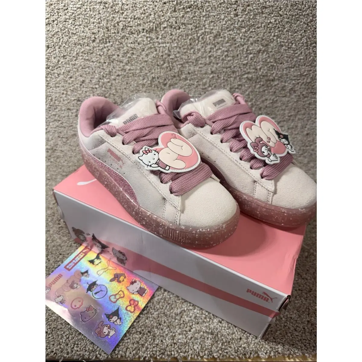Suede XL X Hello Kitty Women`s Size 7.5 Youth Size 6 Pink Shoes 403392 01 by Puma