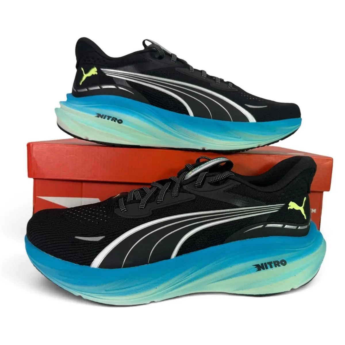 Magnify Nitro 3 Black Speed Blue Running Shoe Sneaker 311046 06 Men`s 9.5 by Puma