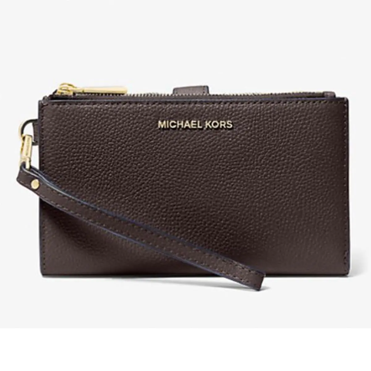 Jet Set Travel Double Zip Wristlet Chocolate by Michael Kors