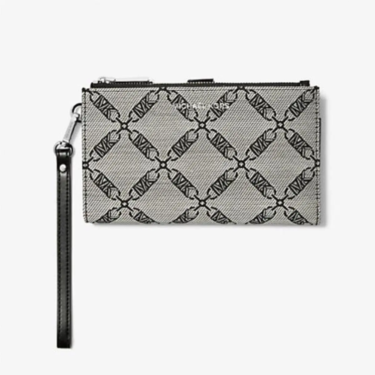 Jet Set Travel Double Zip Wristlet Natural Black by Michael Kors