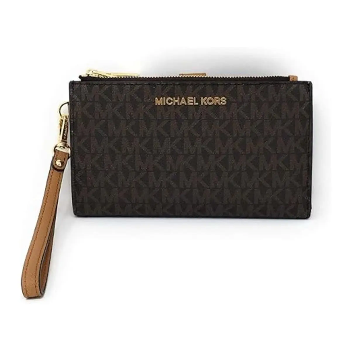 Jet Set Travel Double Zip Wristlet Brown 2019 by Michael Kors