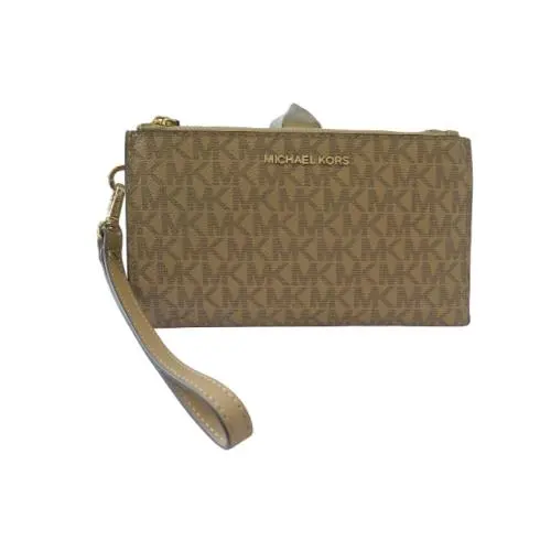 Jet Set Travel Double Zip Wristlet Camel Multi by Michael Kors