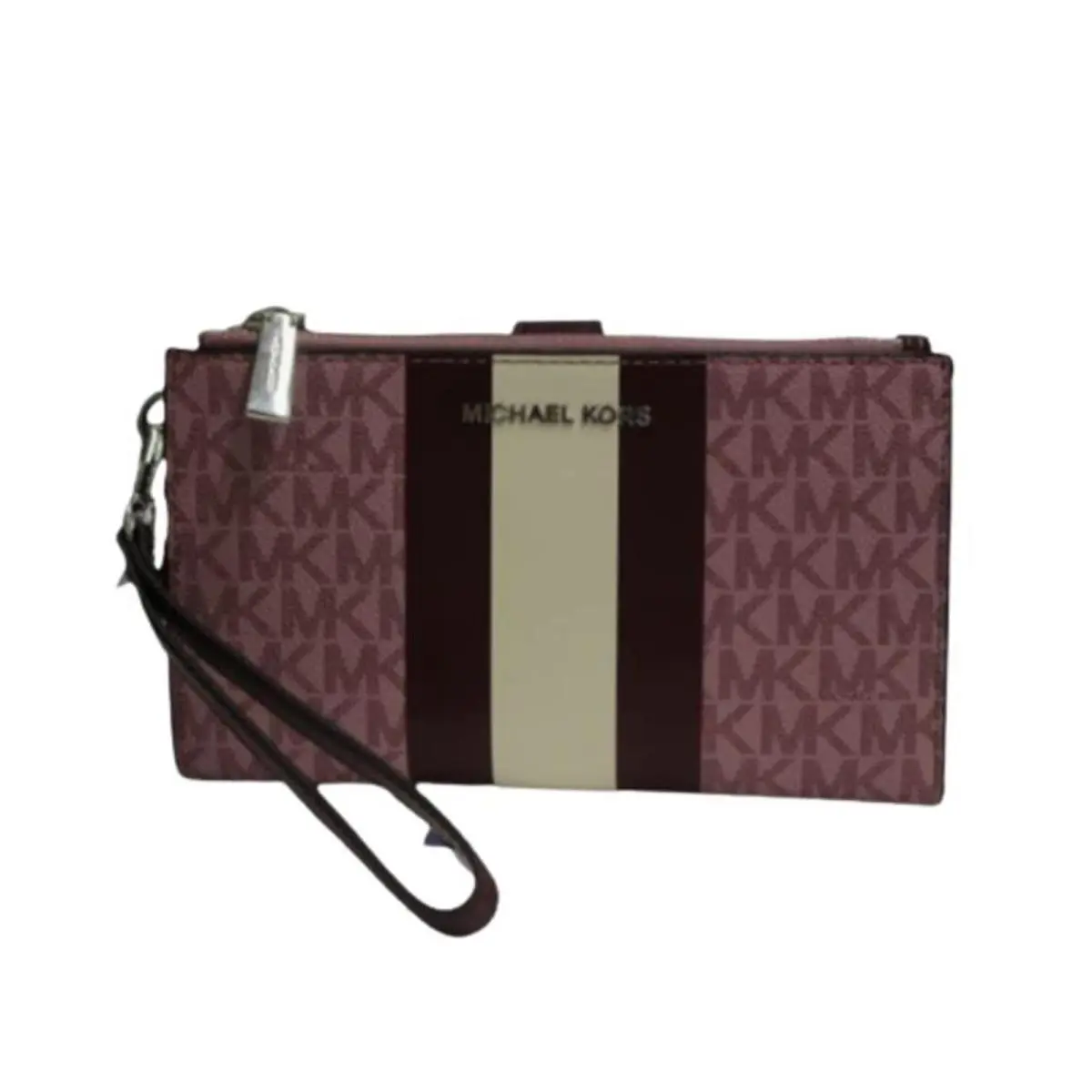 Jet Set Travel Double Zip Wristlet Royal Pink Multi by Michael Kors