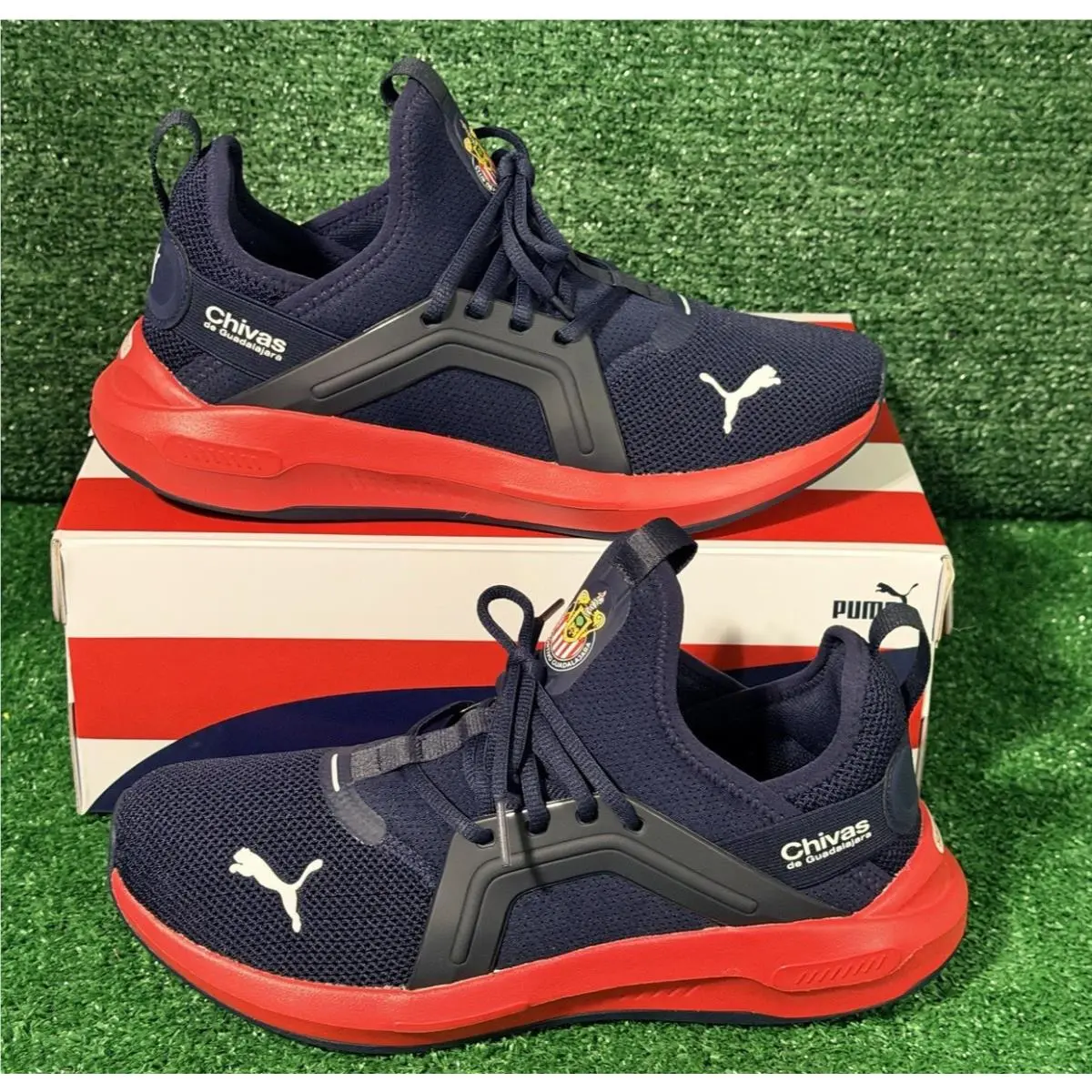 Softride Enzo 5 Chivas Sneakers Men`s Size 8.5 Navy Blue/red 313042-02 by Puma