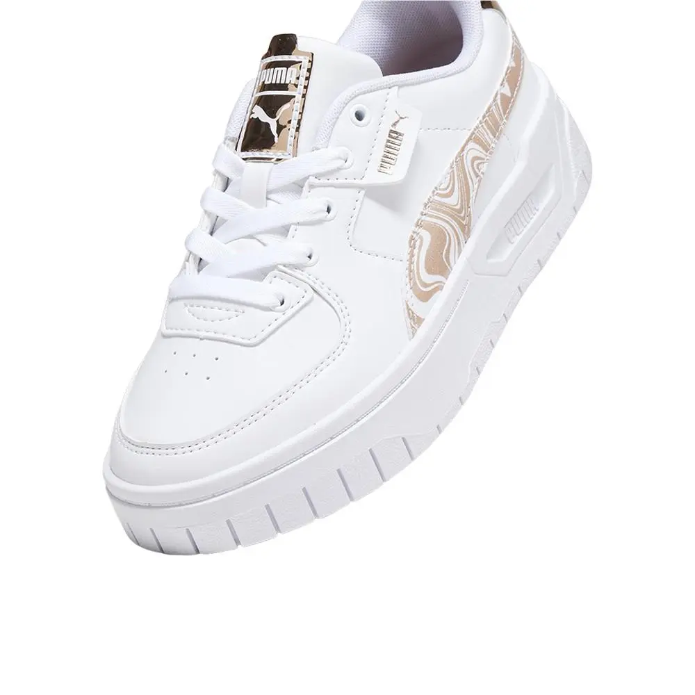 Puma shoes - PUMA Cali Dream Golden Marble Lace Up Sneaker Youth - 39290201 - White (UPC: 196856313019) 4