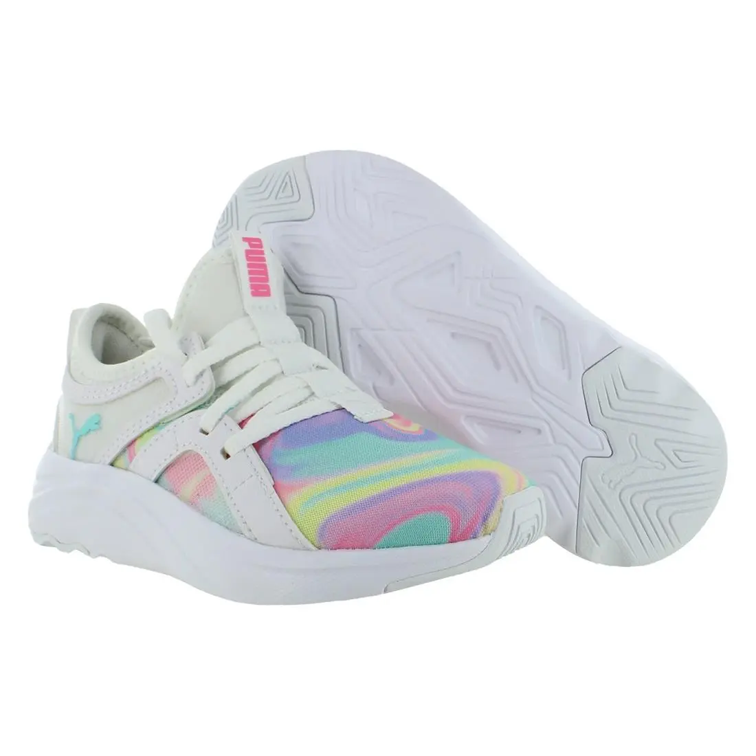 Puma Soft Sophia Swirl AC PS Girls Shoes Size 11.5 Color: White/island/pink