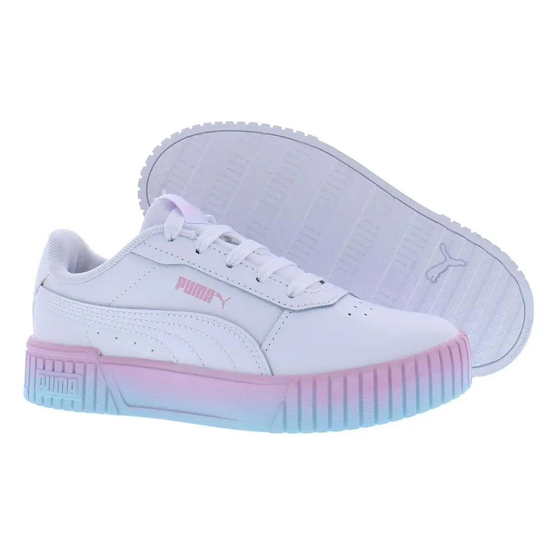 Puma Carina 2.0 Gradient PS Girls Shoes Size 11 Color: White/white/pearl Pink