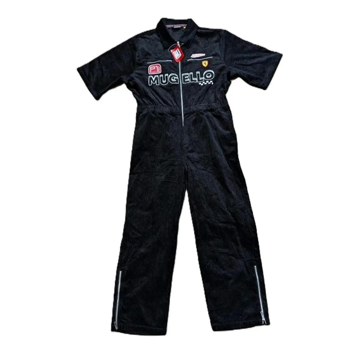 Ferrari Mugello Garage Crew Race Suit Mens XL Black Corduroy F1 Motorsports by Puma