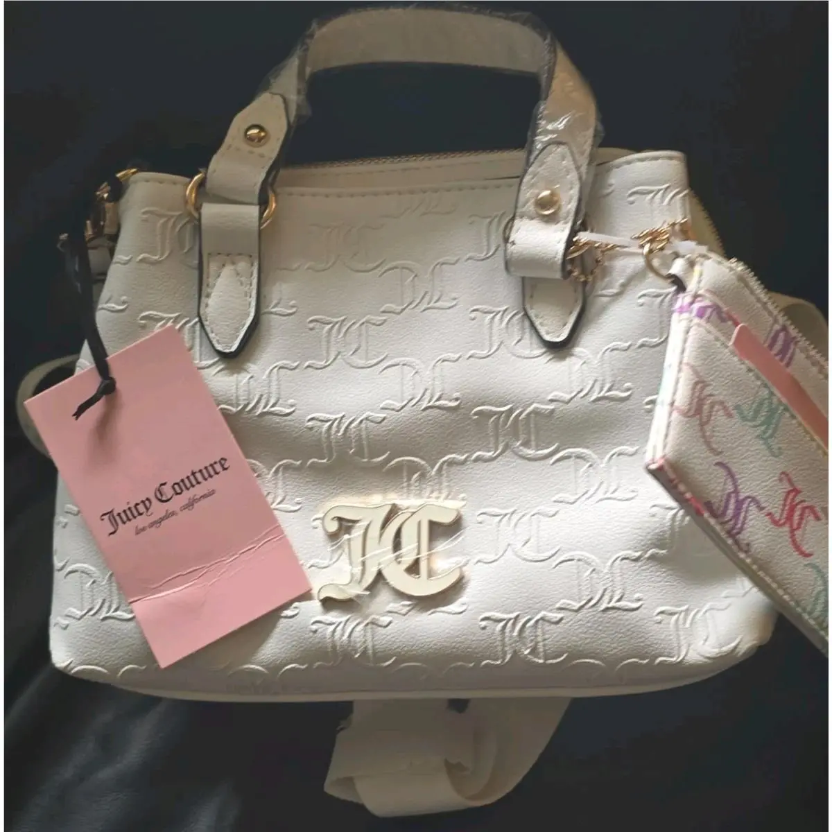 Juicy Couture White Purse with Wallet and Card Holder