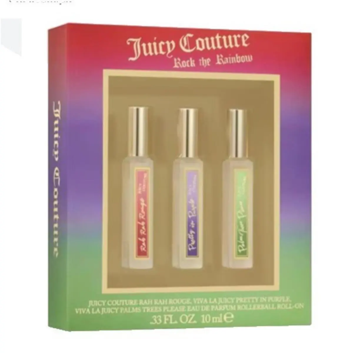 Juicy Couture Rock The Rainbow Women`s 3pc Set Edp Perfume Rollerball 10ML
