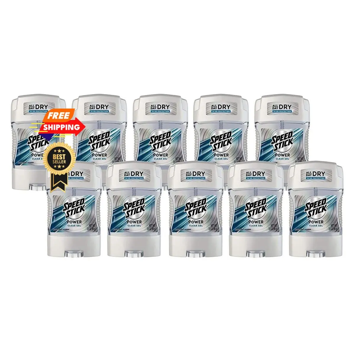Speed Stick Anti-perspirant Deodorant Power Gel 3 Ounce Pack of 10 White