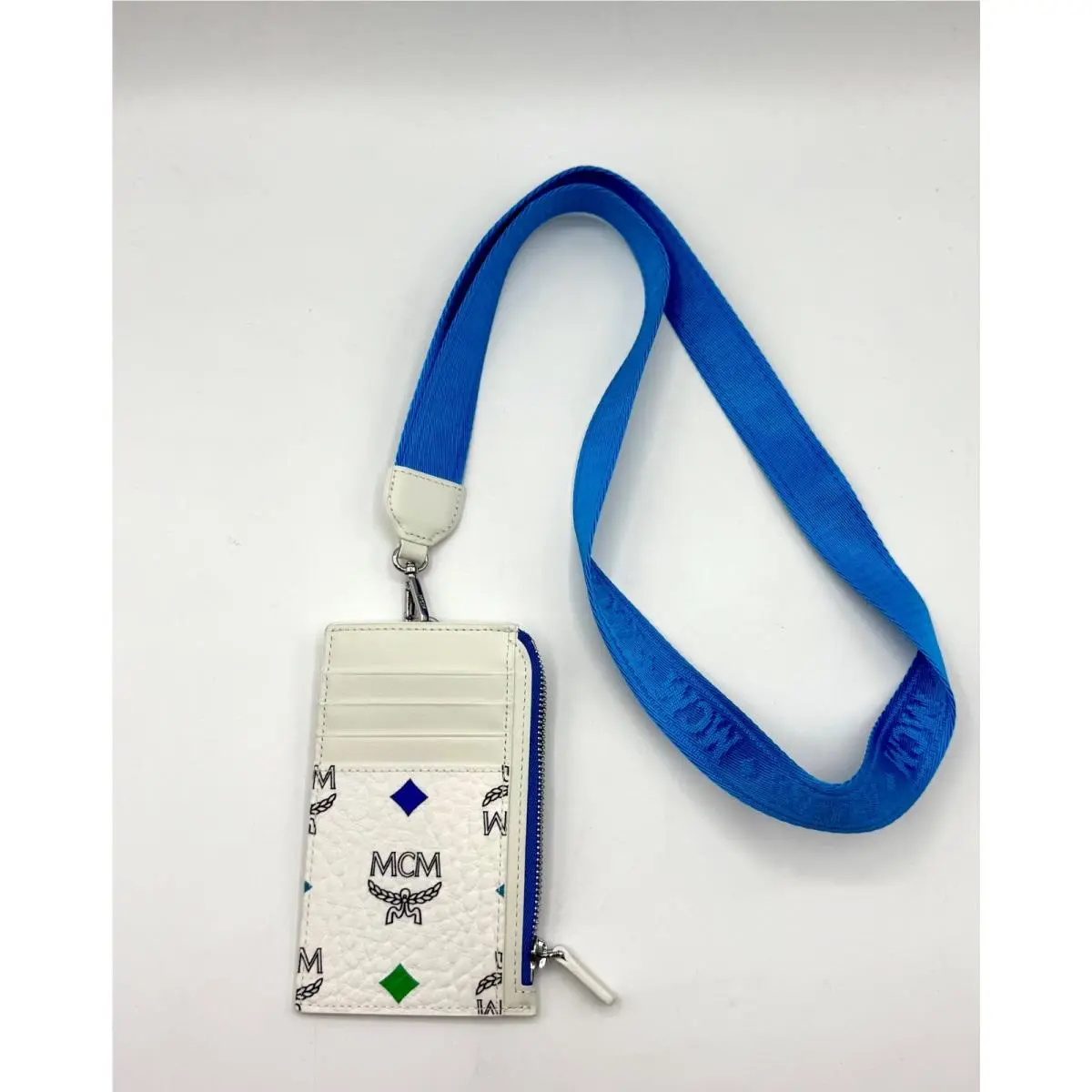 Mcm Spectrum Rainbow Logo White Visetos Lanyard Card Case MYAAASV01WA001