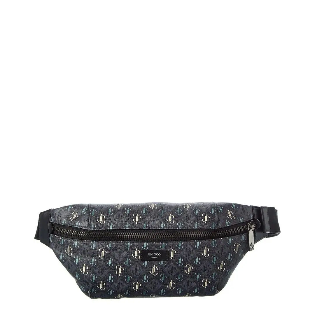 Jimmy Choo Finsley Coated Canvas Belt Bag Women`s Black