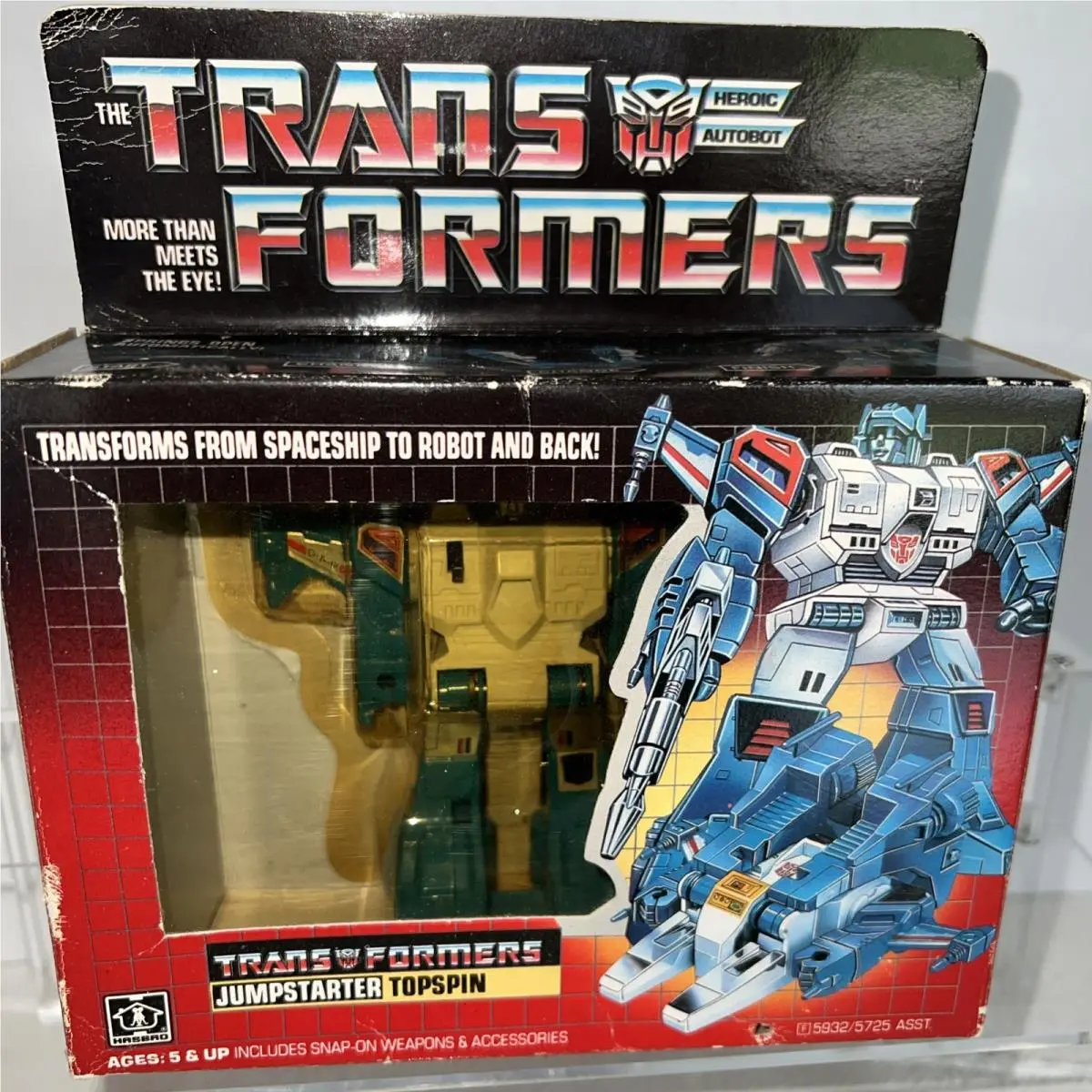 Topspin Vintage Transformers G1 Jumpstarter Figure Gun w/ Box 1984 Hasbro