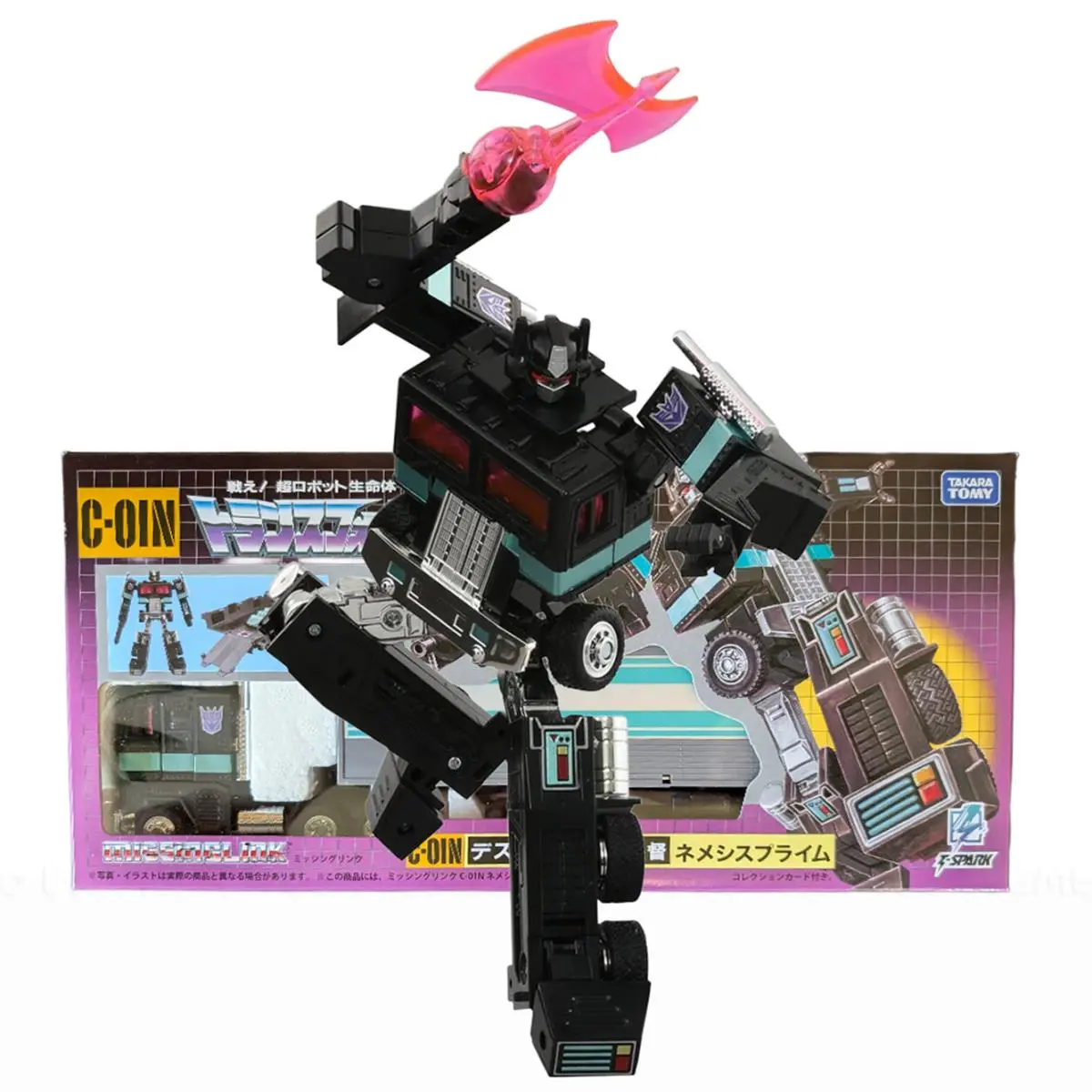 Transformers Missing Link C-01N Nemesis Prime Figure with Trailer Accessories