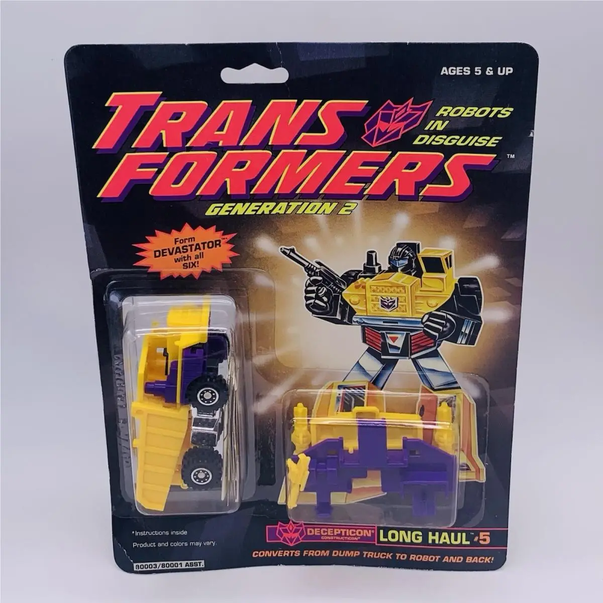 Hasbro Long Haul #5 Transformers Generation 2 G2 Decepticon Long Haul 5 Toy Devastator 1992 Hasbro