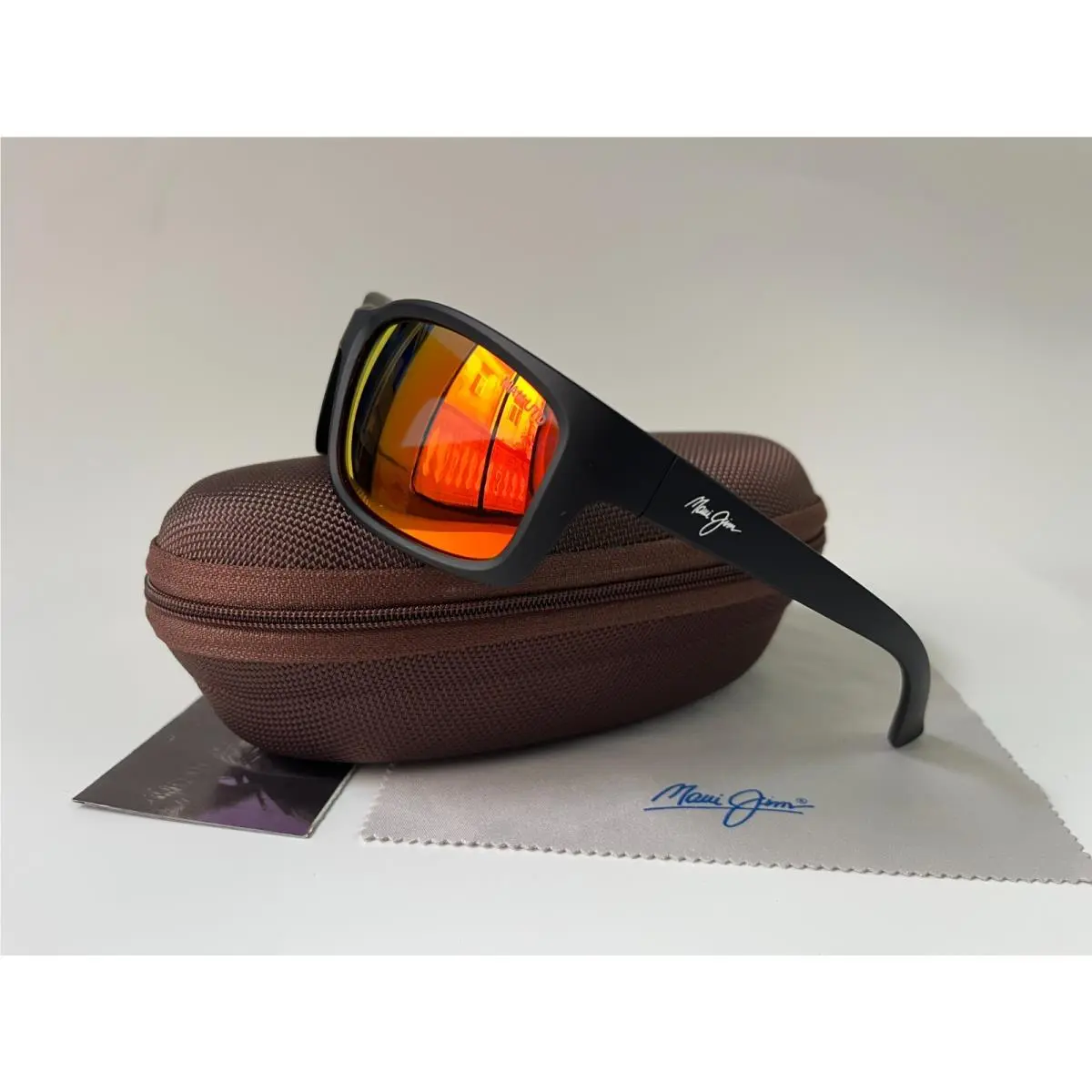 Maui Jim Maui P443-10M Black Sunglasses Red Polarized