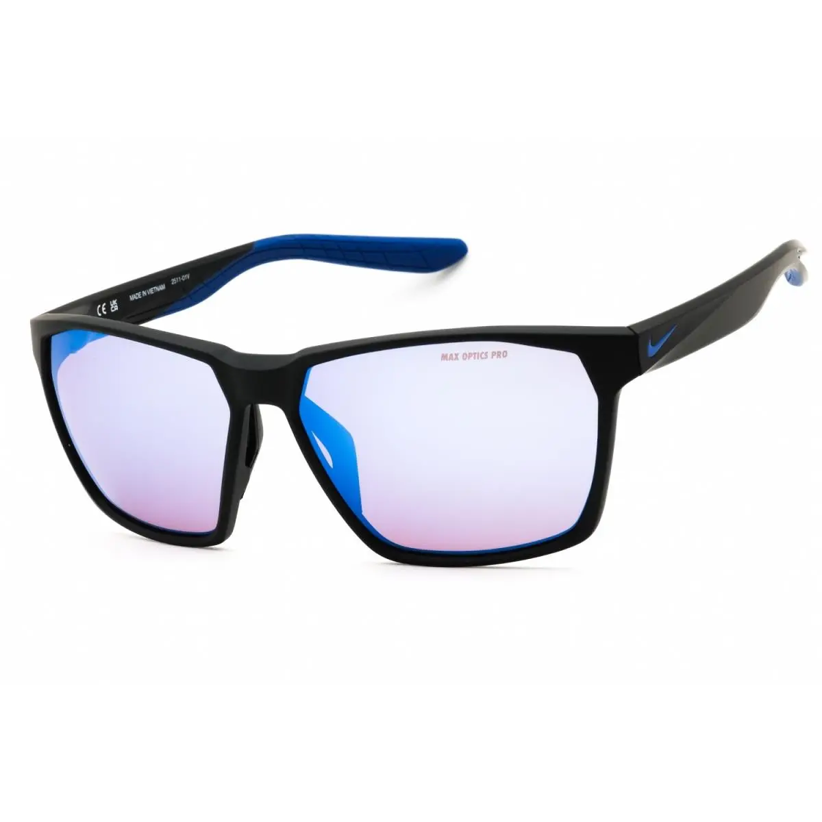 Nike Maverick Team IQ7244-011 Sunglasses 59mm - Frame: MATTE BLACK, Lens: ROAD BLUE MIRROR