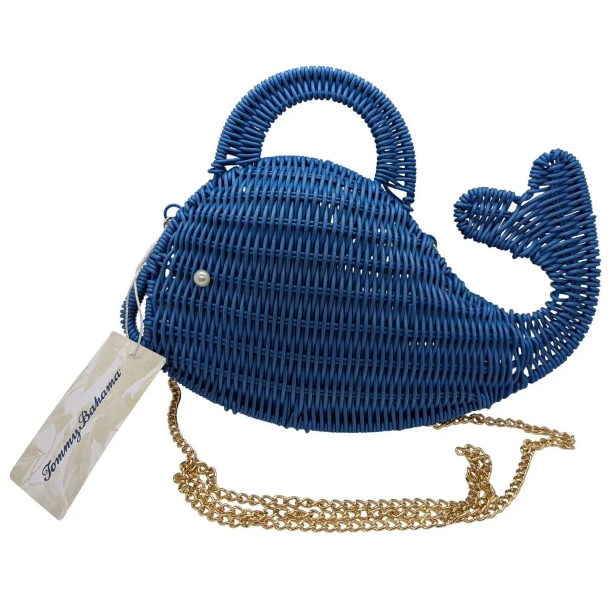 Whale Wicker Crossbody Bag Navy Blue Novelty Purse WW0005 by Tommy Bahama