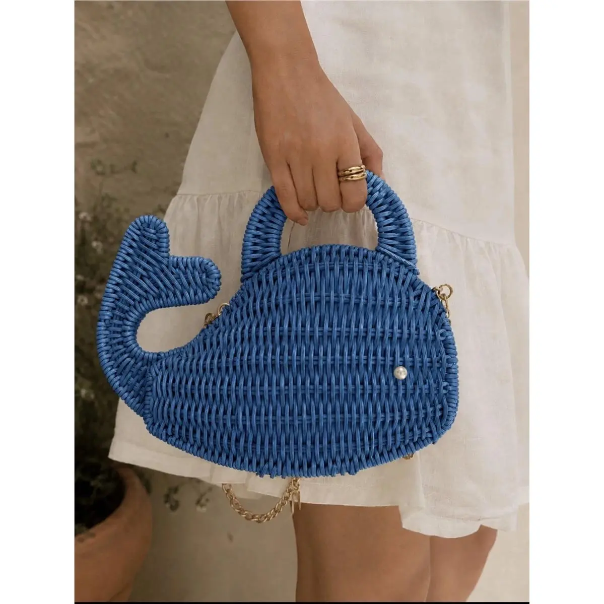 Tommy Bahama Whale Wicker Purse Crossbody Bag Clutch Handbag Viral