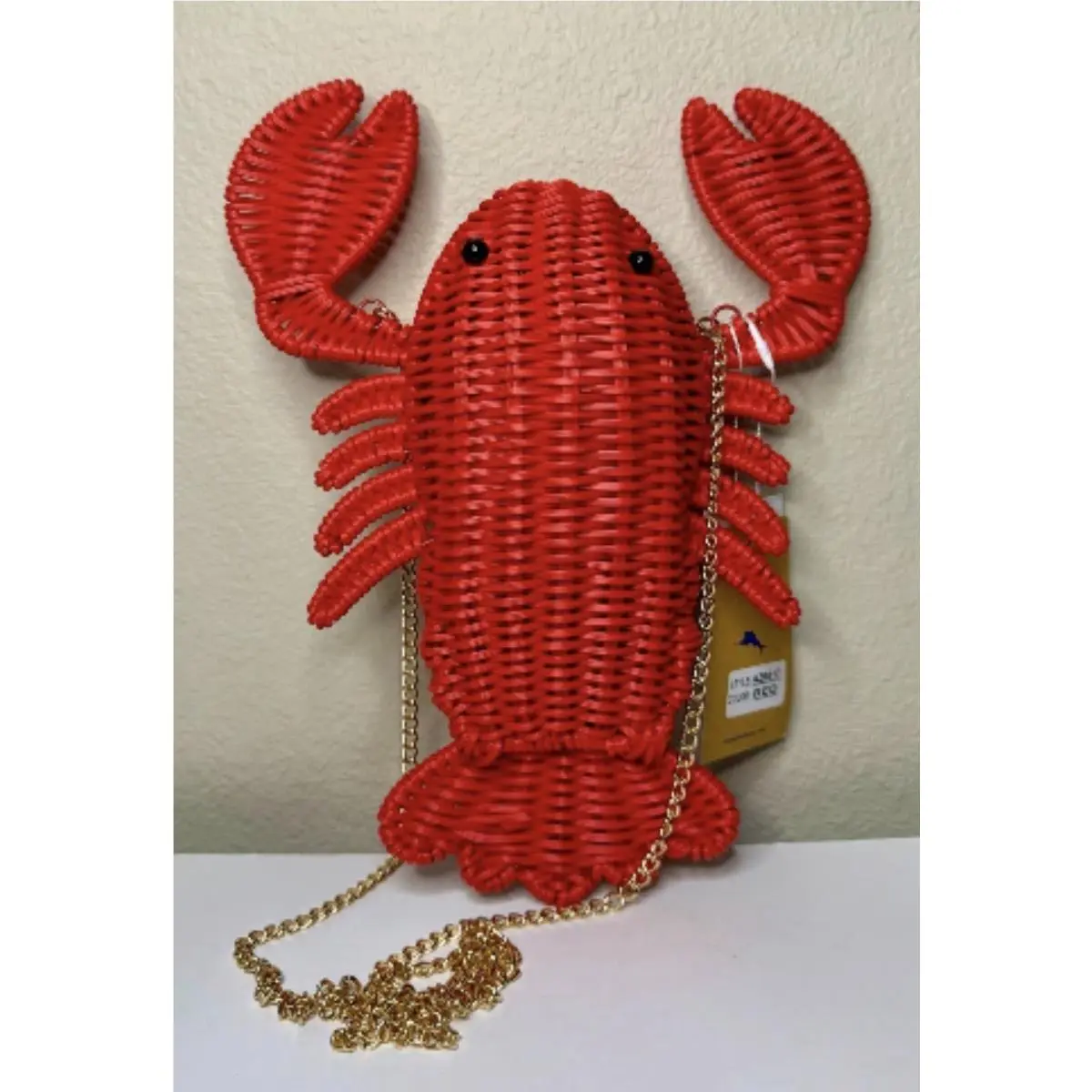 Tommy Bahama Woven Wicker Crossbody Bag Lobster Red Handbag W/tags