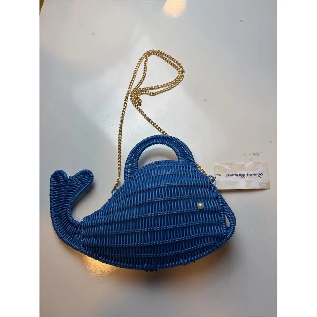 Tommy Bahama Whale Wicker Purse Crossbody Bag