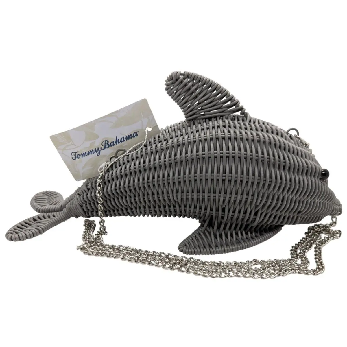 Grey Wicker Dolphin Crossbody Bag Novelty Purse WW6021A by Tommy Bahama