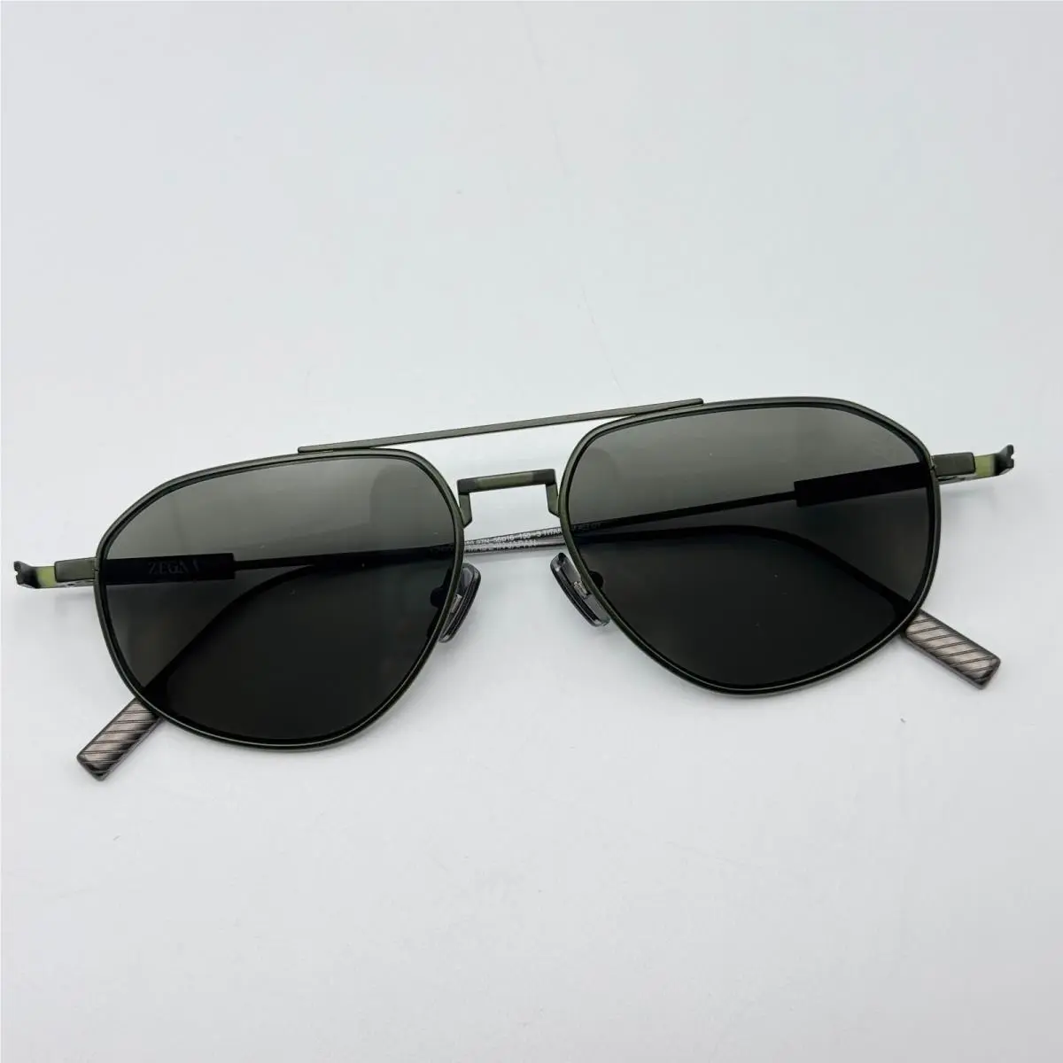 Sunglasses EZ0289 97N Matte Dark Green Frame Green Lens 56mm by Ermenegildo Zegna