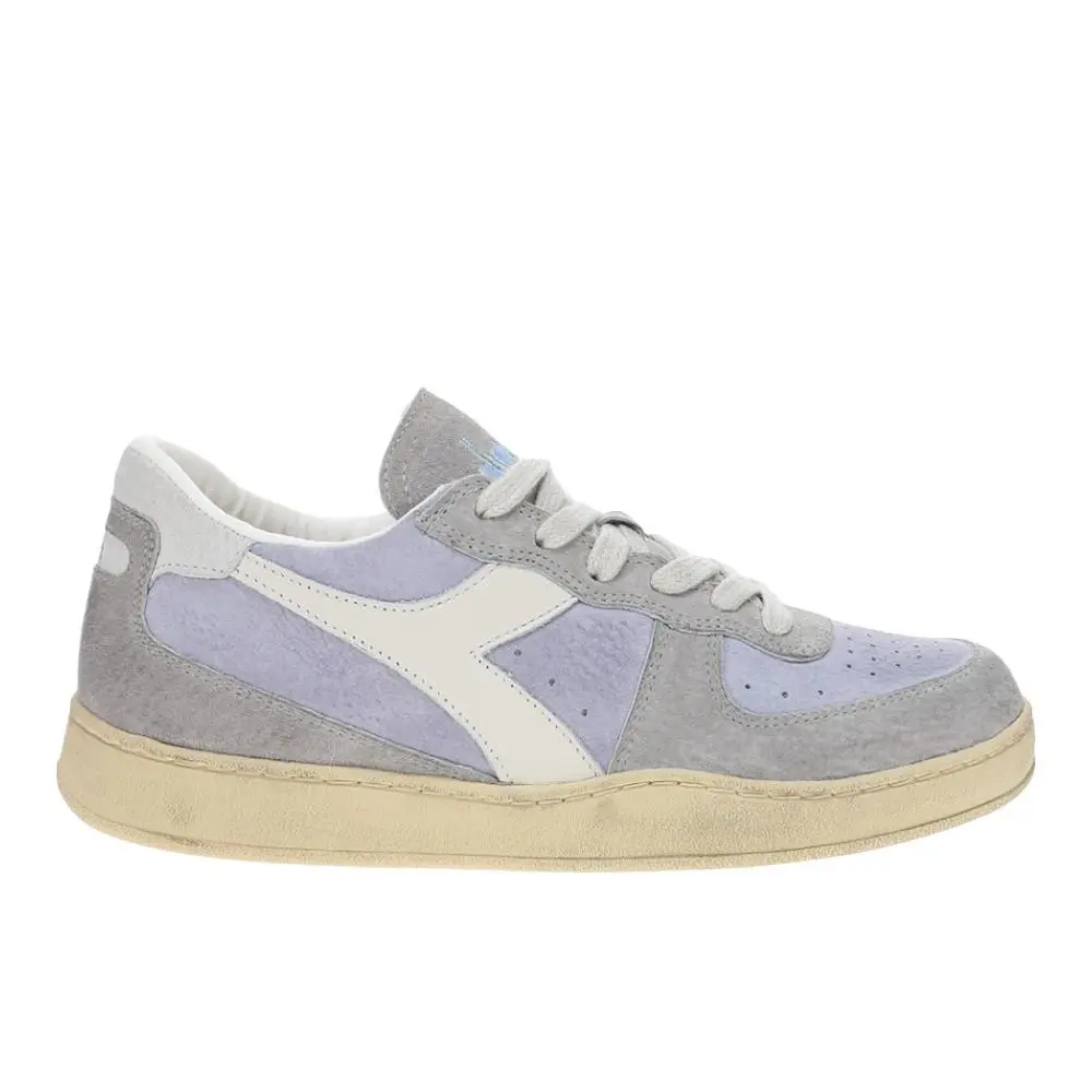 Diadora Mi Basket Suede Low Used Lace Up Mi Basket Suede Low Lace Up Mens Blue Sneakers Casual Shoes 180912