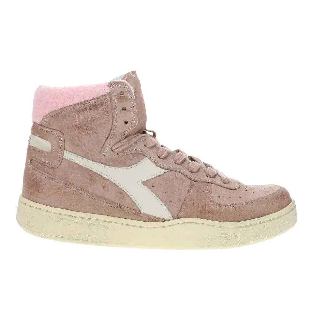 Diadora Mi Basket Shearling Lace Up Womens Brown Sneakers Casual Shoes 179687-3