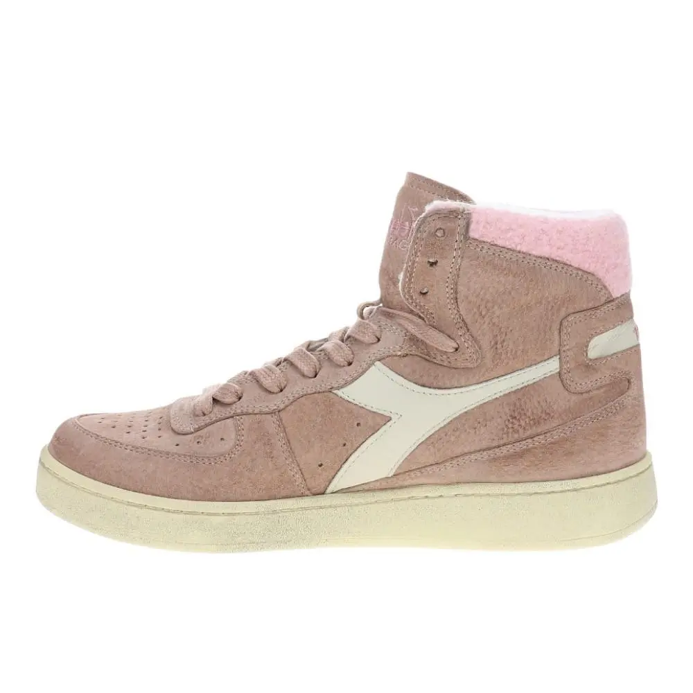 Diadora shoes - diadora Mi Basket Shearling Lace Up - 179687-30055 - Brown 1