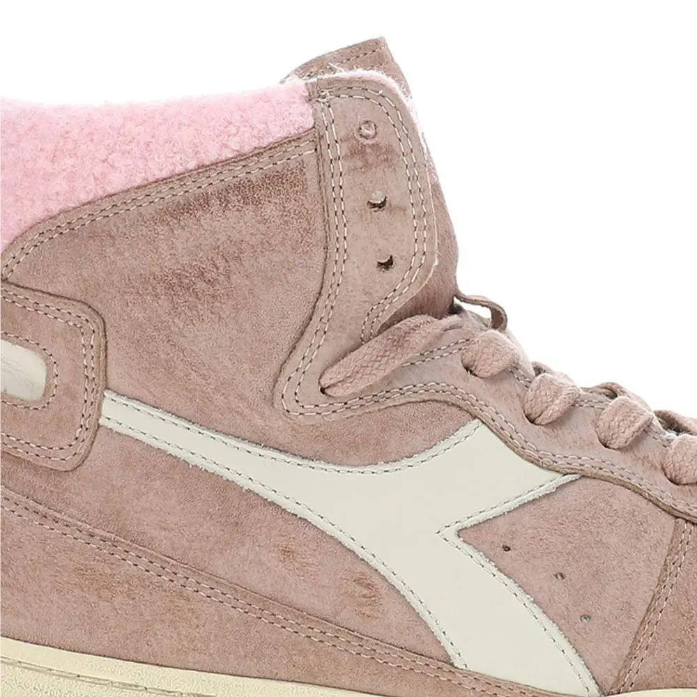 Diadora shoes - diadora Mi Basket Shearling Lace Up - 179687-30055 - Brown 4