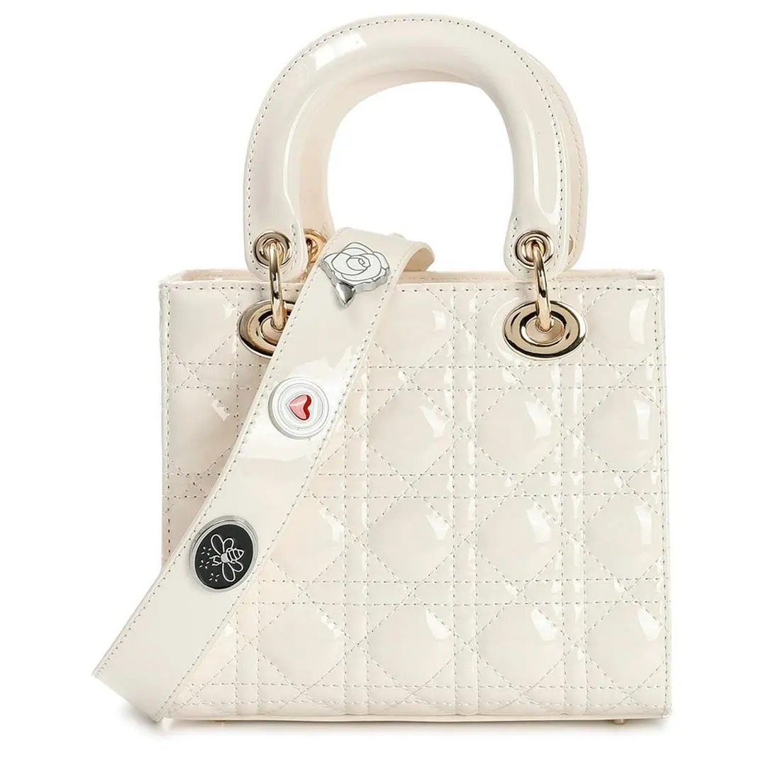 Tiffany Fred Paris Mini Quilted Patent Satchel Women`s White by Tiffany & Co.