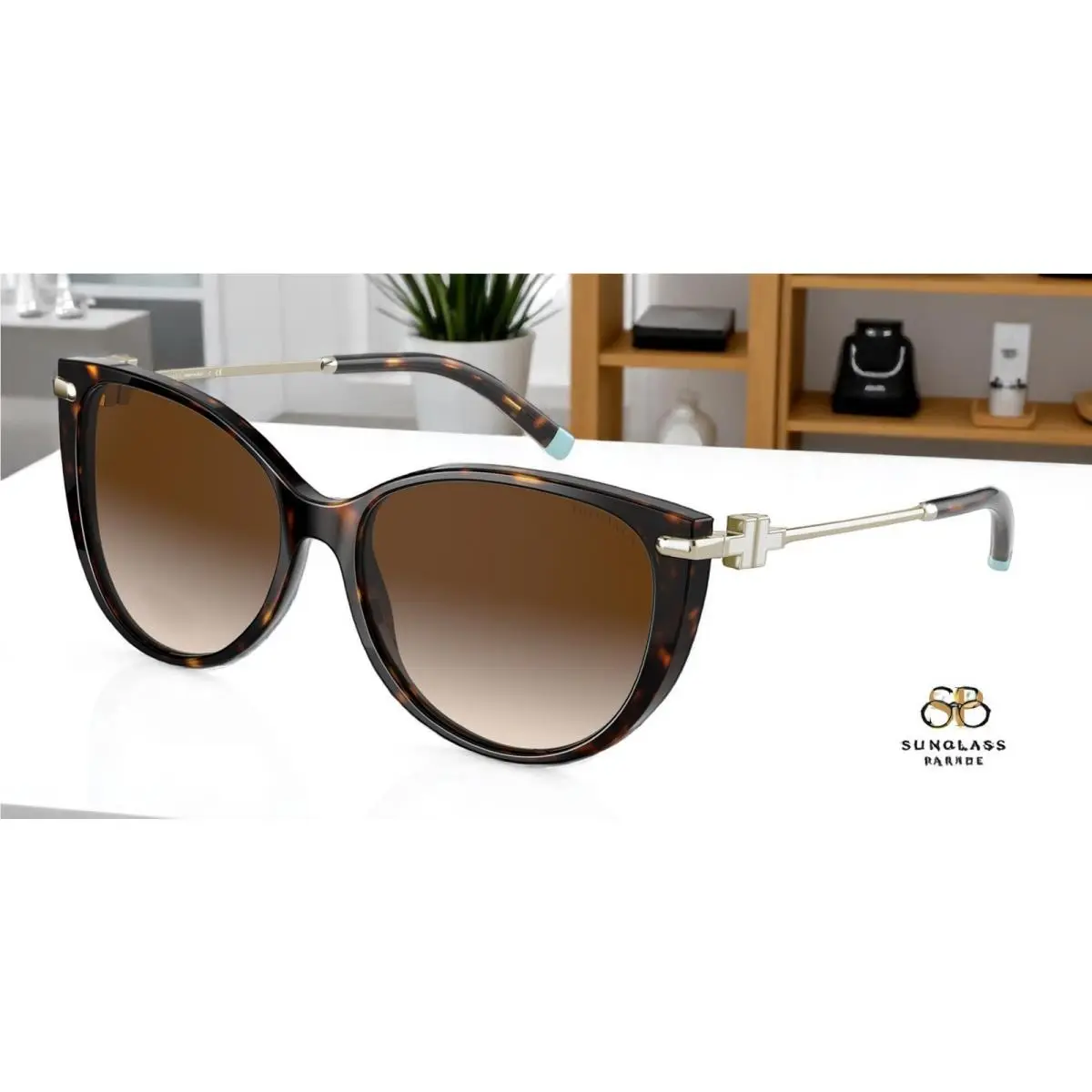 Tiffany Co. TF4178F 80153B Havana Brown Gradient 57 mm Women`s Sunglasses by Tiffany & Co.