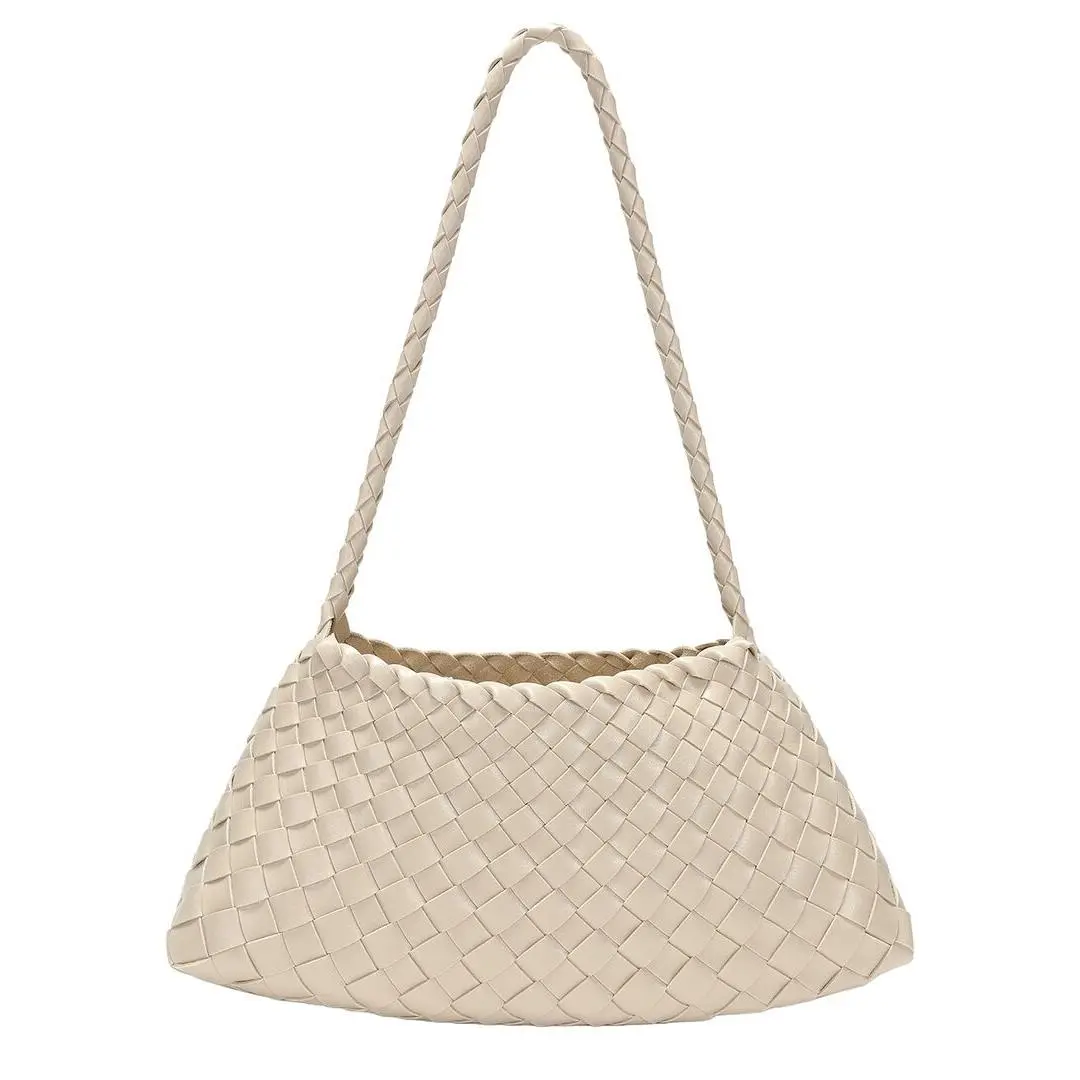 Tiffany Fred Paris Hand-woven Leather Shoulder Bag Women`s Cream by Tiffany & Co.