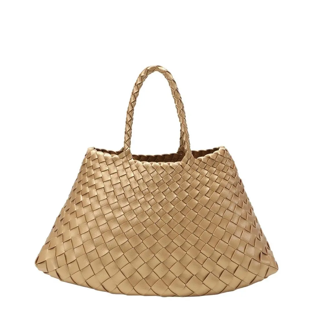 Tiffany Fred Paris Hand-woven Leather Tote Women`s Gold by Tiffany & Co.