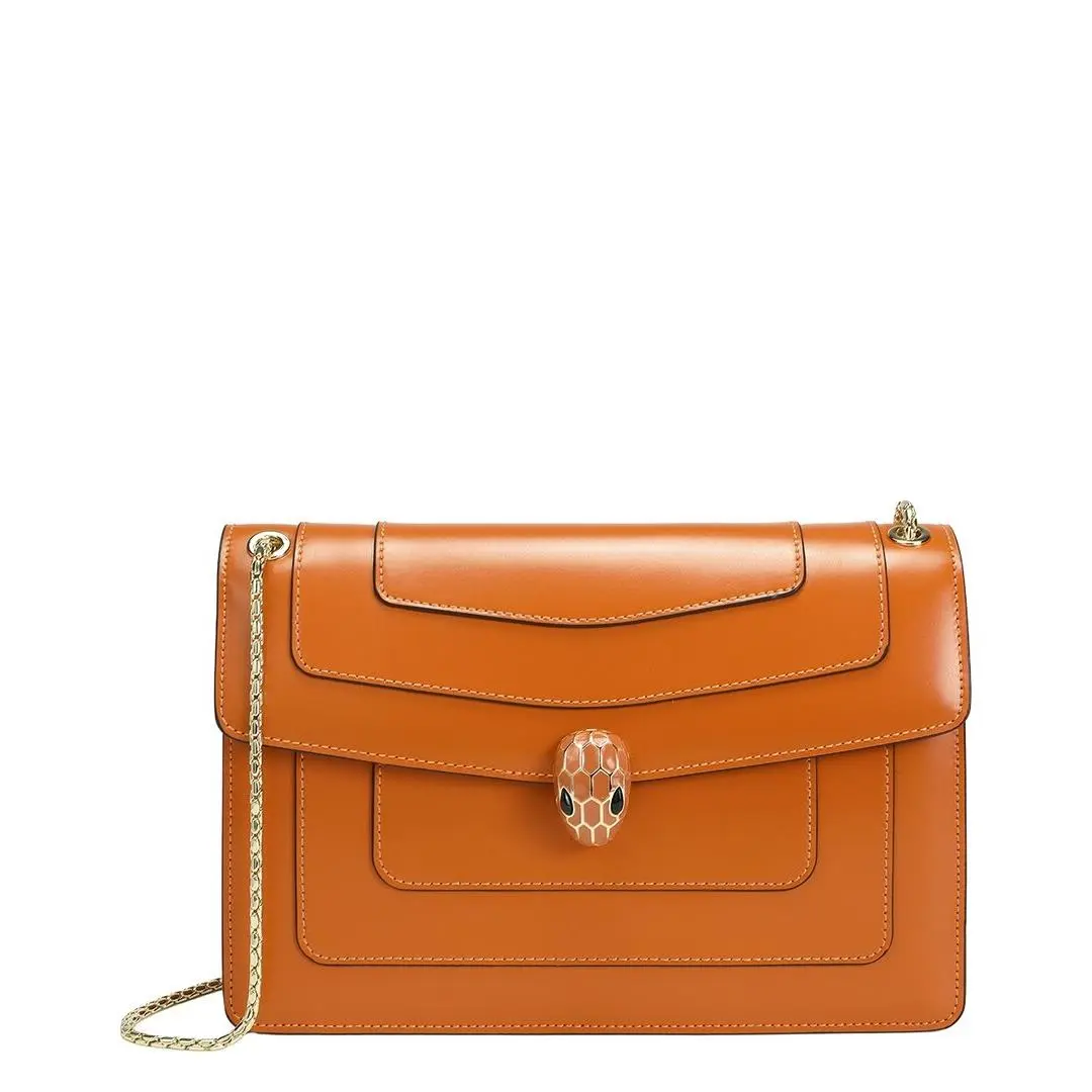 Tiffany Fred Paris Smooth Leather Foldover Crossbody Women`s Orange by Tiffany & Co.