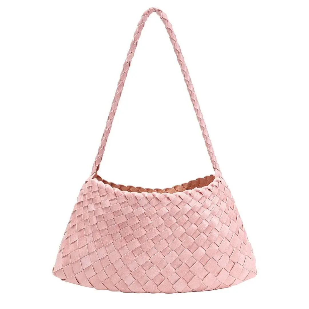 Tiffany Fred Paris Hand-woven Leather Shoulder Bag Women`s Pink by Tiffany & Co.