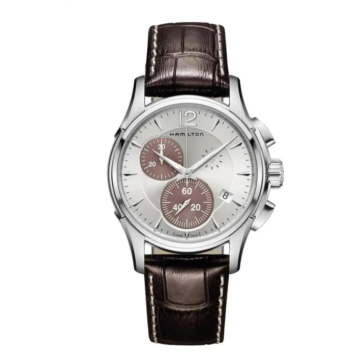 Men`s Watch Jazzmaster Chronograph Silver Tone and Brown Dial H32612551 by Hamilton