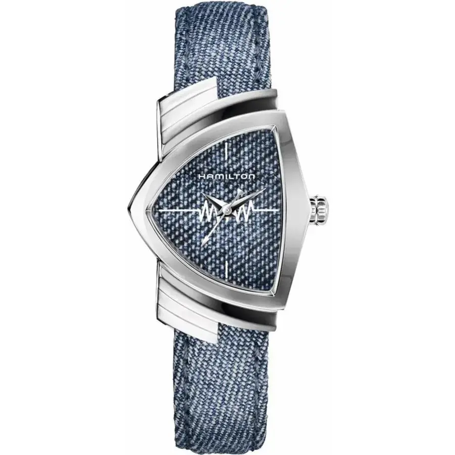 Hamilton Ventura Quartz Blue Dial Fabric Strap Women`s Watch H24211941 - Face: Blue, Dial: Blue, Band: Blue