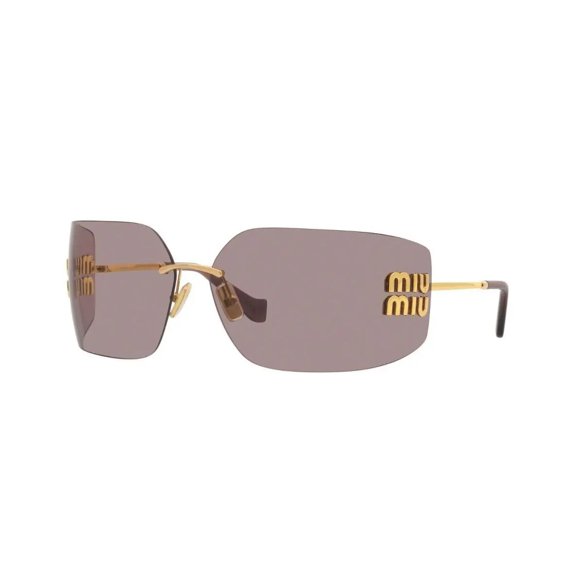 Miu Miu Sunglasses MU54YS 5AK06I 80mm Gold / Light Purple Brown Lens