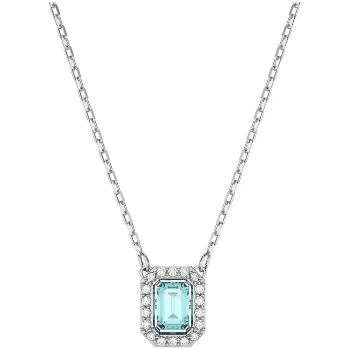 Swarovski Women`s Pendant Necklace Una Blue Octagon-cut Dancing Stone 5640289