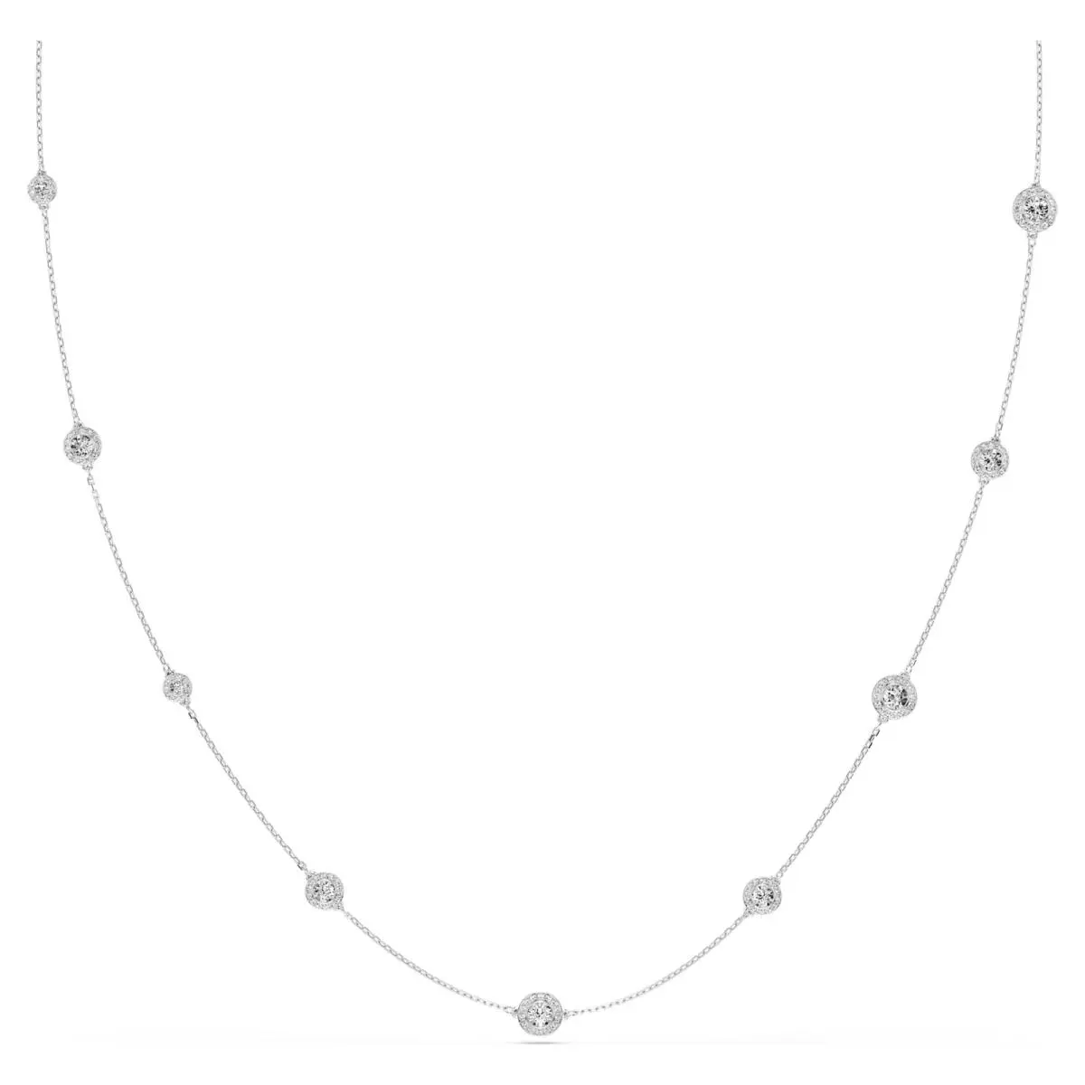 Una Angelic Strandage Necklace Round Cut White Rhodium Plated 5733197 by Swarovski
