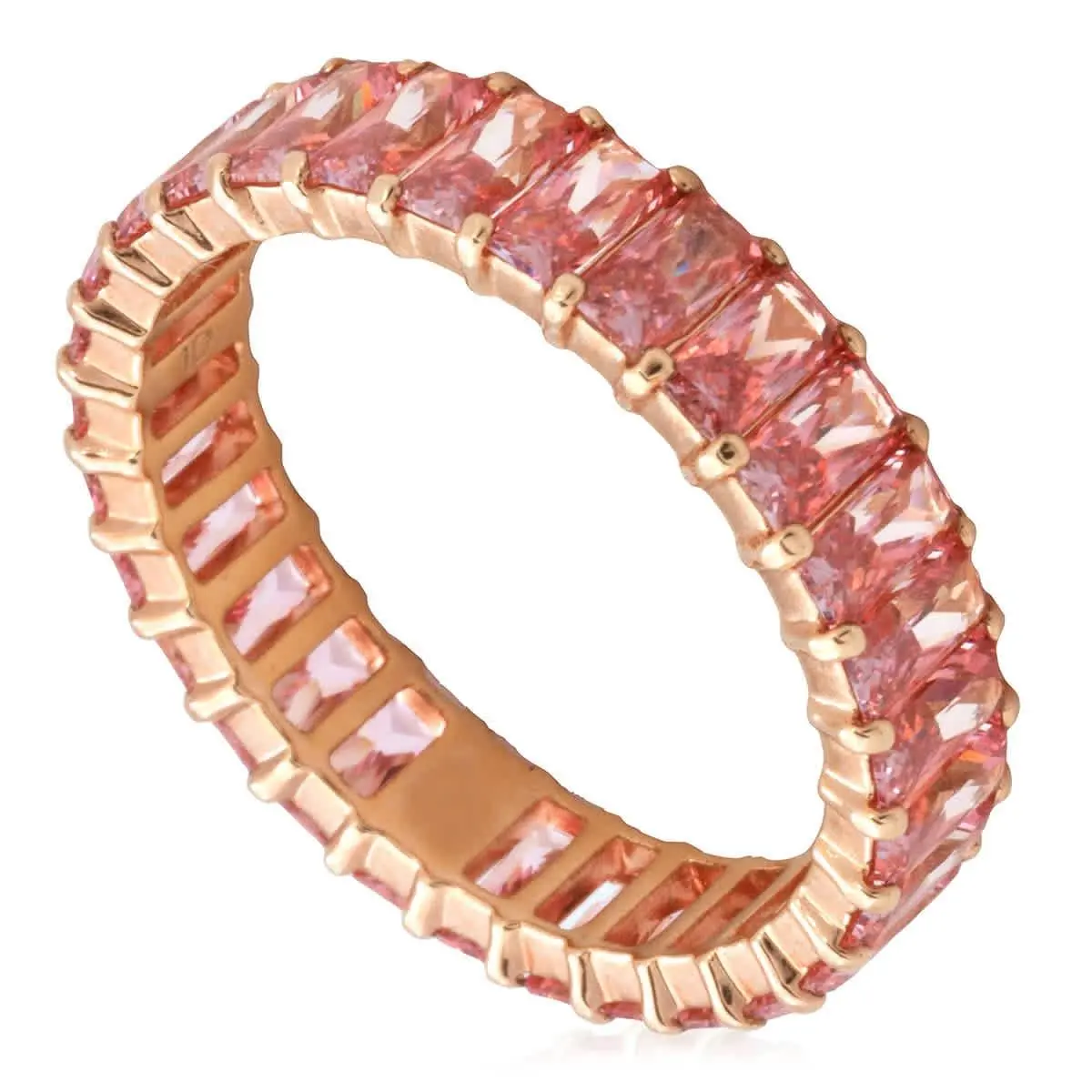 Ladies Matrix Baguette Cut Pink Ring Size 58 US 8 by Swarovski