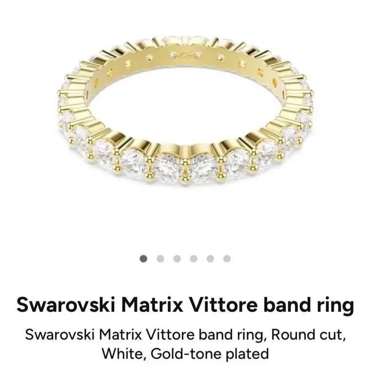 Matrix Vittore Ring Round Cut Gold-tone Plated 5750615 Size 7 / 55 by Swarovski