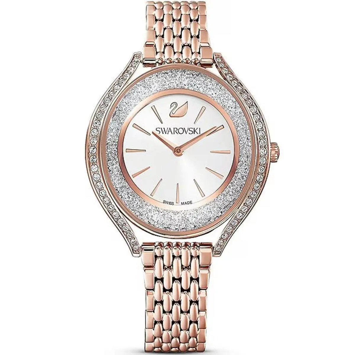Crystalline Oval Rose Gold Crystal Watch by Swarovski
