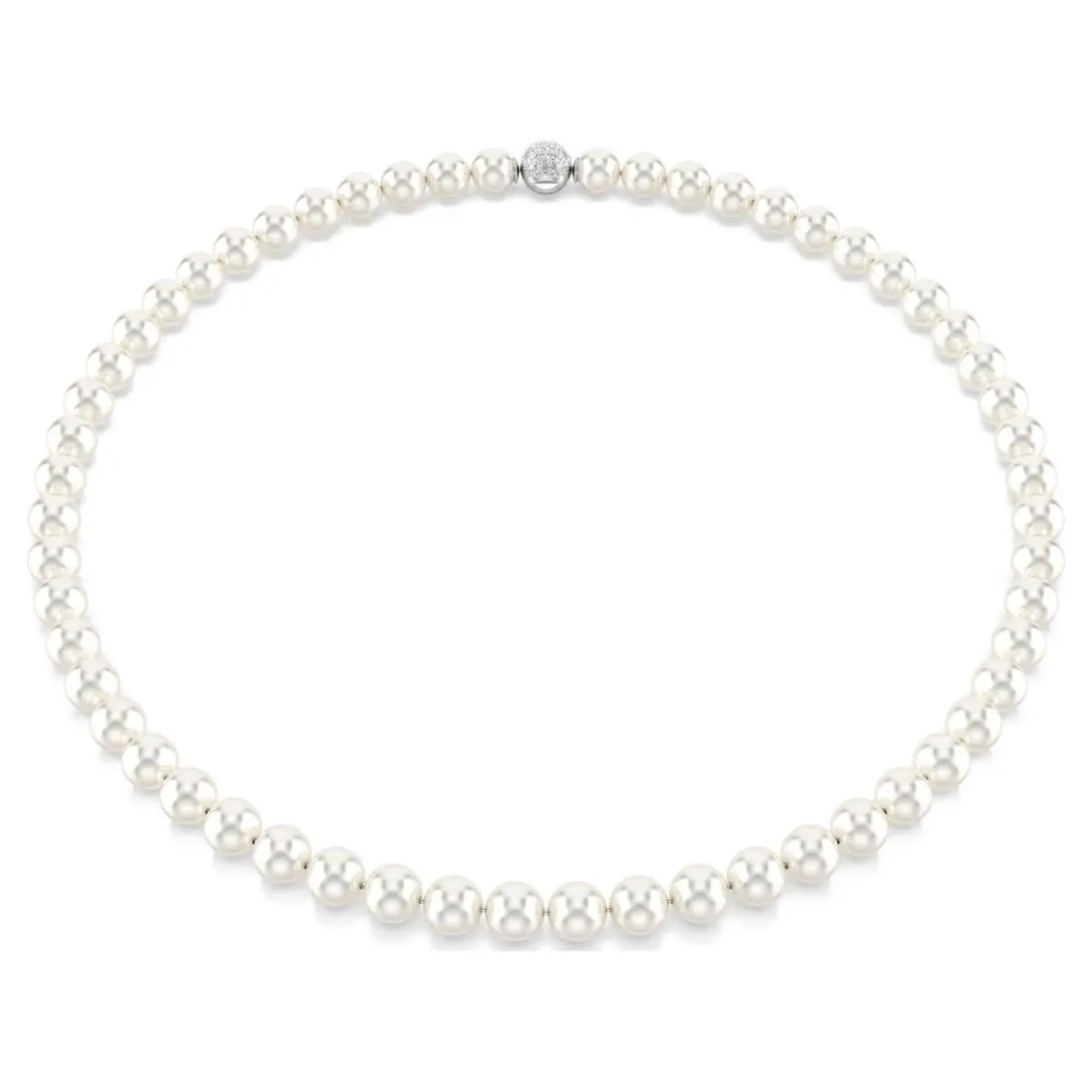 Matrix Necklace Crystal Pearl White Rhodium Plated 5747746 by Swarovski